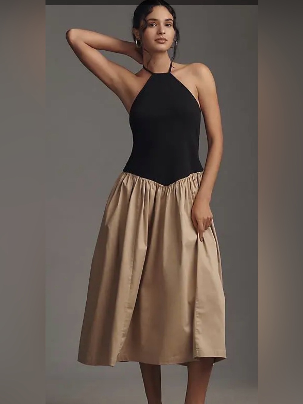 Maeve Halter Basque-waist Twofer Midi
Dress In Black | ModeSens - Picture 2 of 8